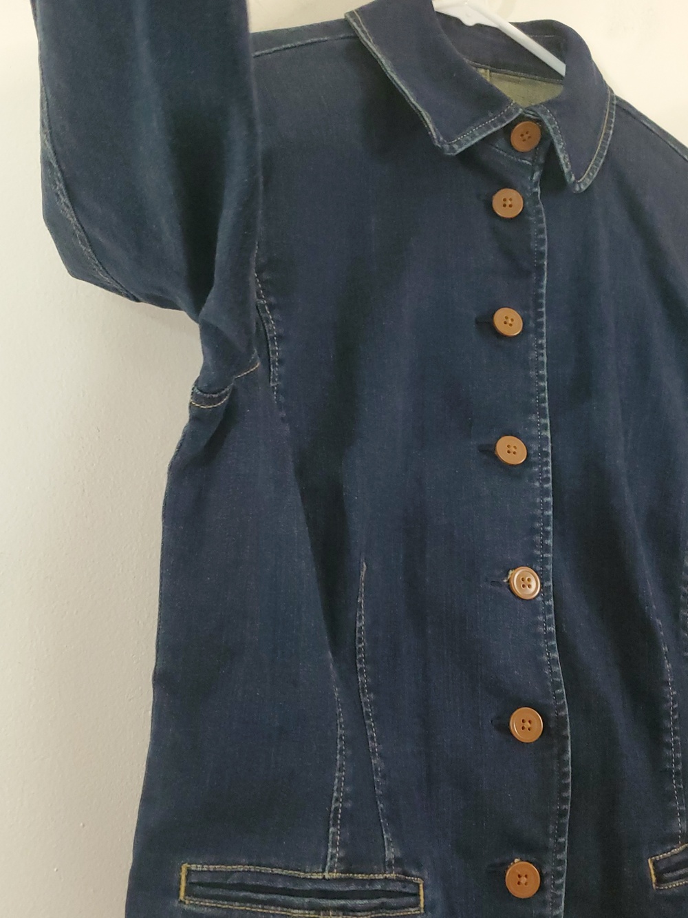 Lauren Ralph Lauren Peplum Denim Jacket Size 12 Dark Wash Spring Layering Preppy - Picture 7 of 13